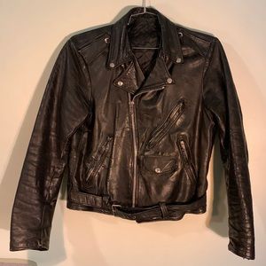 Vintage Genuine Leather Jacket circa 1980 Made in United States of America Biker